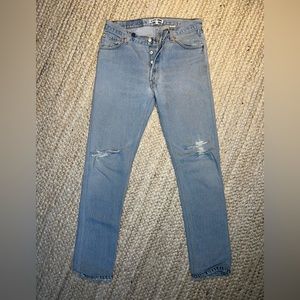 Re/done Midrise Reconstructed Jeans, Distressed